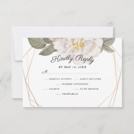 Roos Gold Lijst Wedding Entree Choice RSVP Kaartje