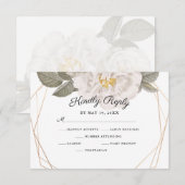  Roos Gold Lijst Wedding Entree Choice RSVP Kaartje (Voorkant / Achterkant)