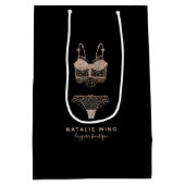 Roos Gold Lingerie Boutique Logo Business Medium Cadeauzakje (Achterkant)