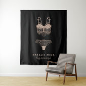Roos Gold Lingerie Boutique Logo Wandkleed (In situ)