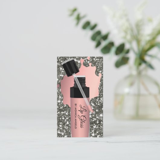 Roos Gold Lip Gloss Liquid Lipstick Visitekaartje (Staand voorkant)