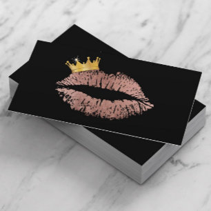 Roos Gold Lip Queen Makeup Artist Beauty Salon Visitekaartje