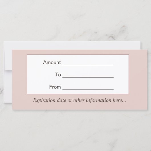 Roos Gold Lips Blush Pink Salon Cadeaubonnen (Achterkant)