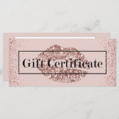 Roos Gold Lips Blush Pink Salon Cadeaubonnen (Voorkant / Achterkant)