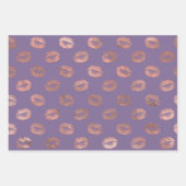 Roos Gold Lips en Paars Inpakpapier Vel (Voorkant)