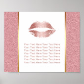 Roos Gold Lips Faux Glitter Vendor Event Poster (Voorkant)