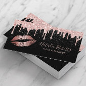 Roos Gold Lips Glam Glitter Drift Beauty Salon Visitekaartje