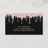 Roos Gold Lips Glam Glitter Drift Beauty Salon Visitekaartje (Achterkant)