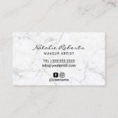 Roos Gold Lips Gold Script Makeut Artist Marble Visitekaartje (Achterkant)
