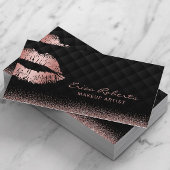 Roos Gold Lips Kiss Luxury Black Beauty Salon Visitekaartje
