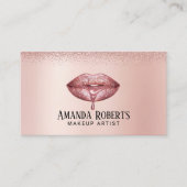 Roos Gold Lips Makeup Artist Modern Beauty Salon Visitekaartje (Voorkant)