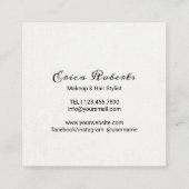 Roos Gold Lips met naam Makeup Artist Vierkante Visitekaartje (Achterkant)