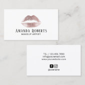 Roos Gold Lips Minimalist Makeup Artist Visitekaartje (Voorkant / Achterkant)