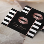 Roos Gold Lips Moderne Stripes Makeup Artist Salon Visitekaartje