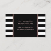 Roos Gold Lips Moderne Stripes Makeup Artist Salon Visitekaartje (Achterkant)