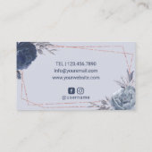 Roos Gold Lips Navy Floral Geometric Makeup Artist Visitekaartje (Achterkant)