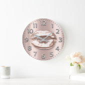 Roos Gold Lips Number Blush Silver Grey Grote Klok (Huis)