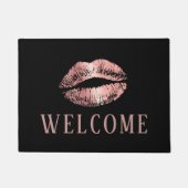 Roos Gold Lips Print Beauty Salon Welkom Deurmat (Voorkant)