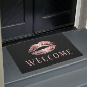 Roos Gold Lips Print Beauty Salon Welkom Deurmat
