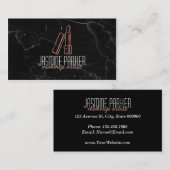 Roos Gold Lipstick Marmer Visitekaartje (Voorkant / Achterkant)