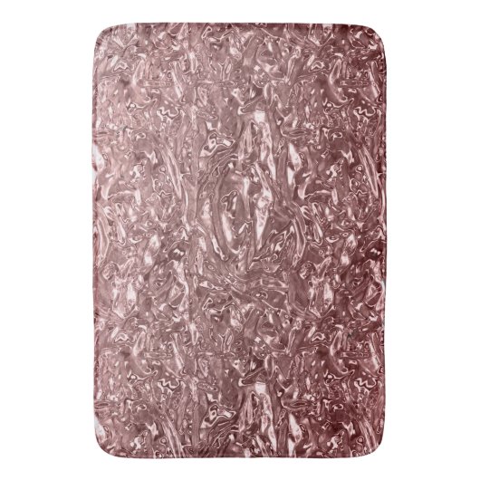 Roos Gold Liquid Chrome Metallic Chic Glam Badmat (Voorkant Verticaal)
