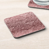 Roos Gold Liquid Chrome Metallic Chic Glam Bier Onderzetter (Linkerzijde)