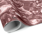 Roos Gold Liquid Chrome Metallic Chic Glam Party Cadeaupapier (Rol Hoek)