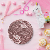 Roos Gold Liquid Chrome Metallic Chic Glam Party Papieren Bordje (Feest)