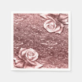 Roos Gold Liquid Chrome Metallic Chic Glam Party Servet (Voorkant)