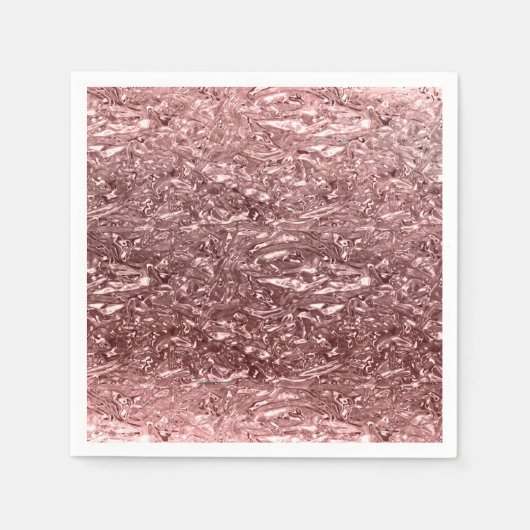 Roos Gold Liquid Chrome Metallic Glam Party Servet (Voorkant)