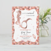 Roos Gold Little Mermaid Baby shower Kaart (Staand voorkant)