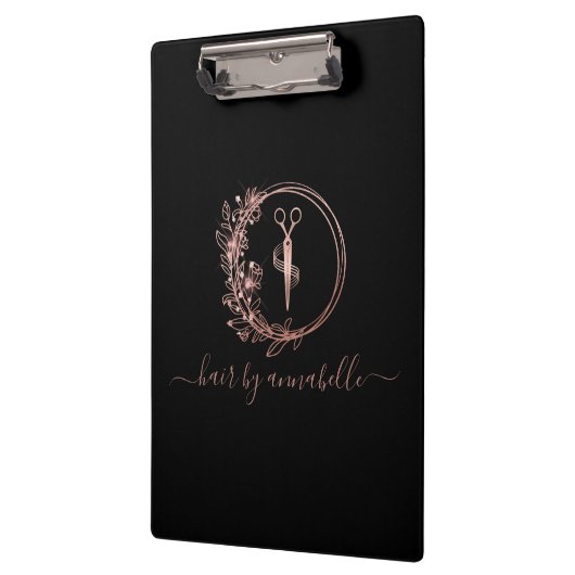 Roos Gold Logo Haarstylist Klembord (Links)