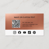 Roos Gold Logo QR Code Social Media Visitekaartje (Achterkant)