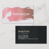 Roos Gold Long Hair Makeup Artist Hair Stylist Visitekaartje (Voorkant / Achterkant)