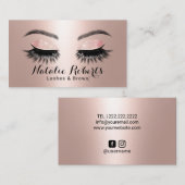 Roos Gold Long Lashes Makeup kunstenaar Beauty Sal Visitekaartje (Voorkant / Achterkant)
