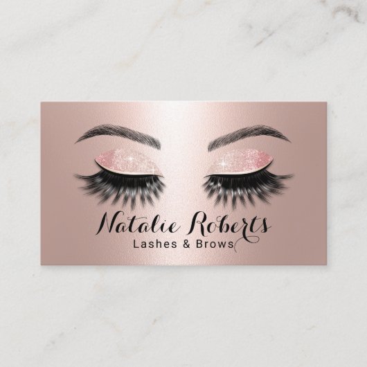 Roos Gold Long Lashes Makeup kunstenaar Beauty Sal Visitekaartje (Voorkant)