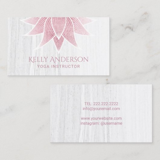 Roos Gold Lotus Flower Elegant marble Visitekaartje (Voorkant / Achterkant)