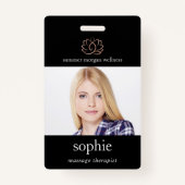 Roos Gold Lotus - Foto en naam Badge (Voorkant)