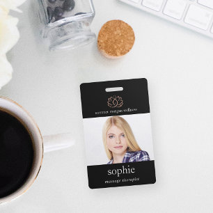 Roos Gold Lotus - Foto en naam Badge