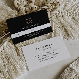 Roos Gold Lotus Logo | Wellness Massage Spa Afsprakenkaartje