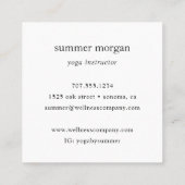 Roos Gold Lotus Logo | Yoga Meditation Wellness Vierkante Visitekaartje (Achterkant)