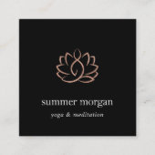 Roos Gold Lotus Logo | Yoga Meditation Wellness Vierkante Visitekaartje (Voorkant)