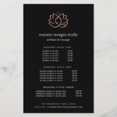 Roos Gold Lotus Massage of Spa Pricing & Services Flyer (Voorkant)