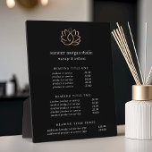 Roos Gold Lotus Spa Pricing/Services Display Fotoplaat