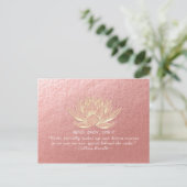 Roos Gold Lotus Yoga Meditation Instructor Quote Briefkaart (Staand voorkant)