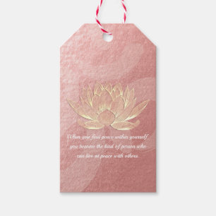 Roos Gold Lotus Yoga Meditation Instructor Quottes Cadeaulabel