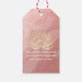 Roos Gold Lotus Yoga Meditation Instructor Quottes Cadeaulabel (Achterkant)