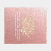 Roos Gold Lotus Yoga Meditation Instructor Quottes Fleece Deken (Voorkant (Horizontaal))