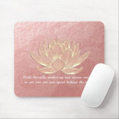 Roos Gold Lotus Yoga Meditation Instructor Quottes Muismat (Met muis)