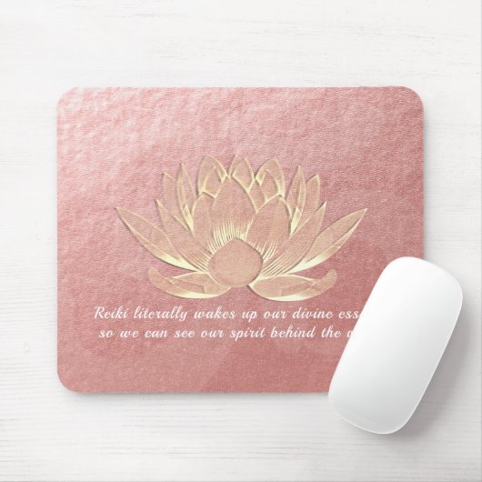 Roos Gold Lotus Yoga Meditation Instructor Quottes Muismat (Met muis)